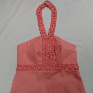 Merona Womens Halter Dress Sz 8 A-line Coral Lined